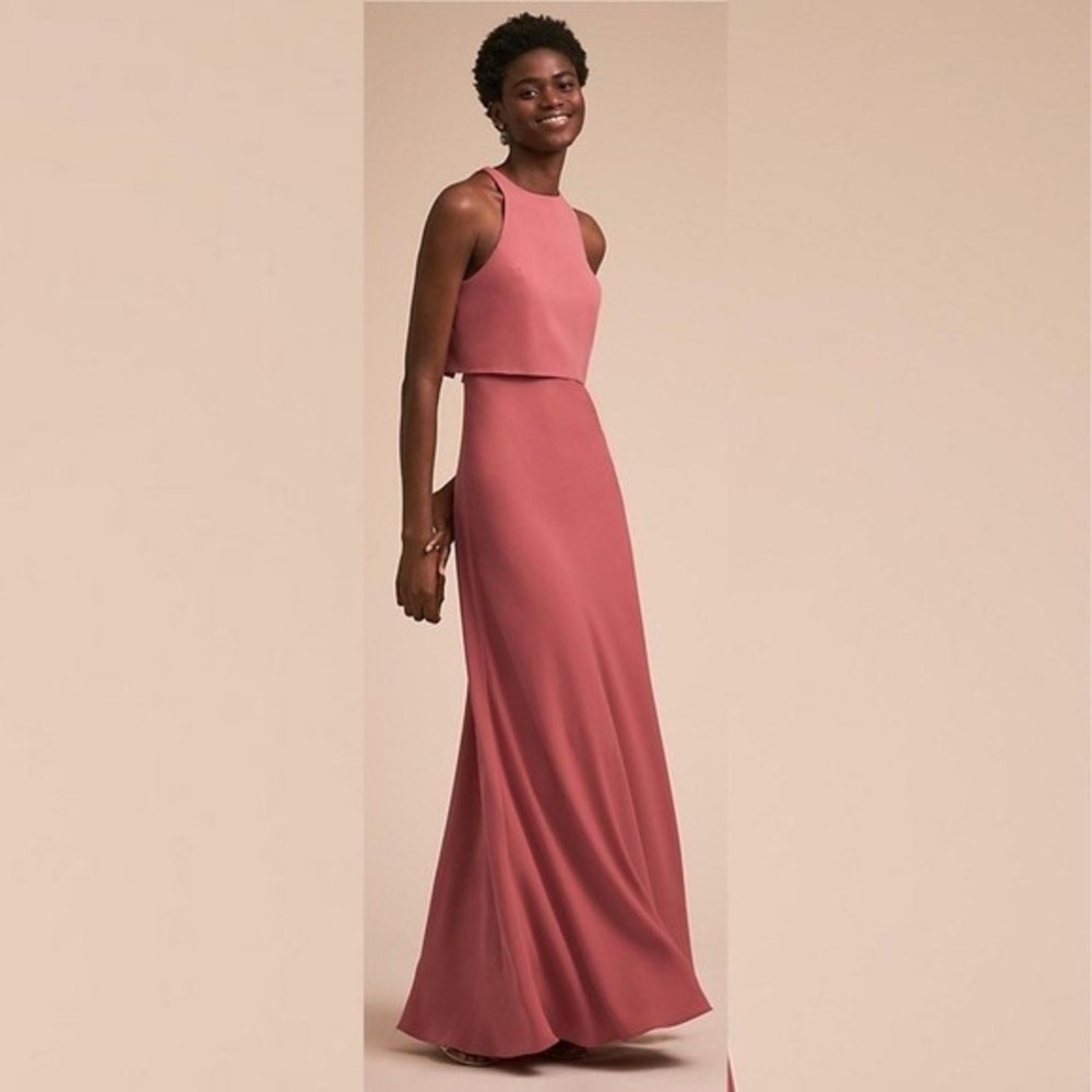 Jill Jill Stuart Anthropologie Women Dress Sz 2 Iva Maxi Sleeveless Gown Pink